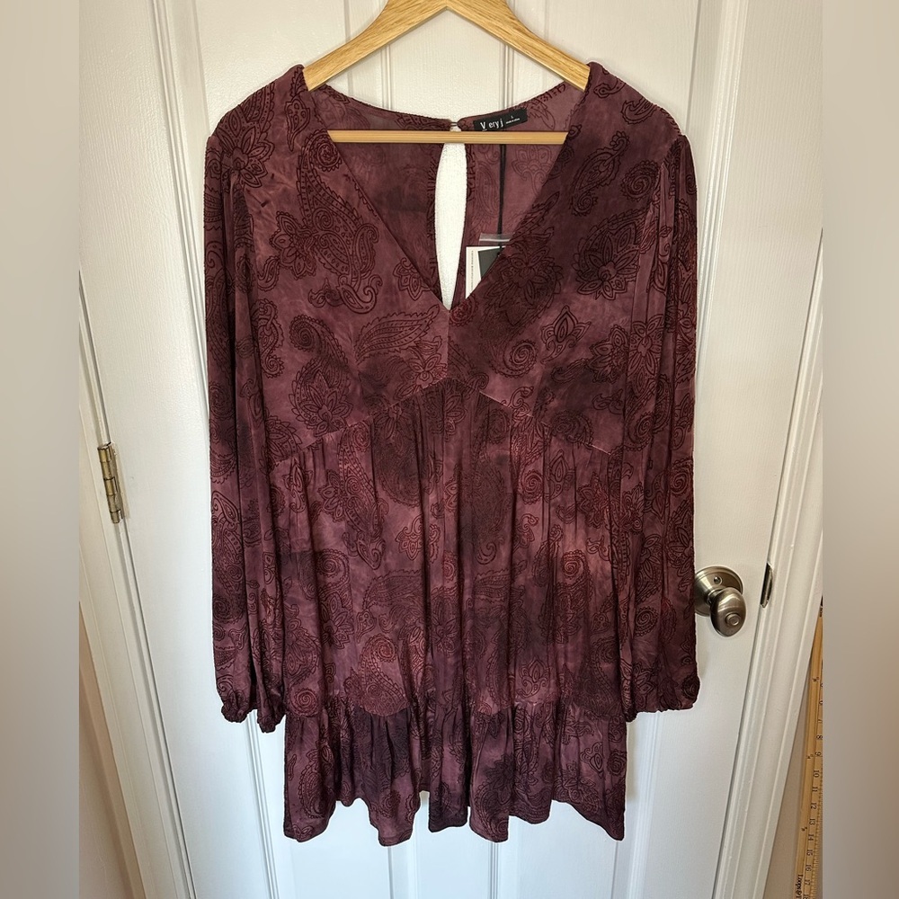 Very J Womens Dress Size Large Babydoll Boho Whimsigoth Grunge Retro Y2K Witchy